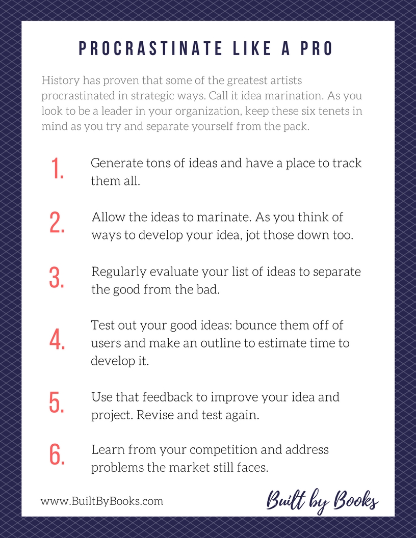 Procrastination is not always a bad thing. Find out how you can use procrastination to develop your creativity and discover your "hits"!